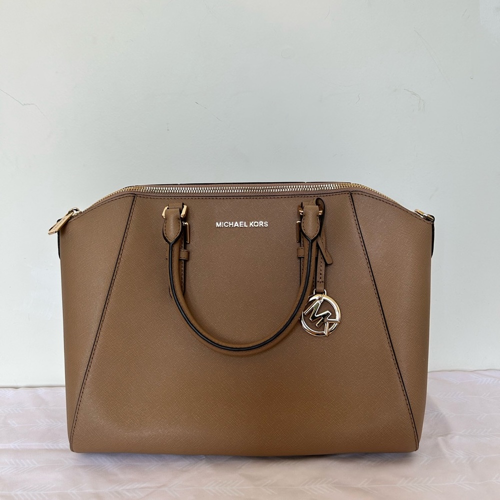 Michael kors ciara large top zip satchel